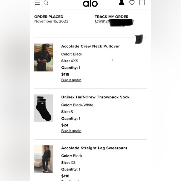 Alo Acolade Set Like New - Picture 4 of 4